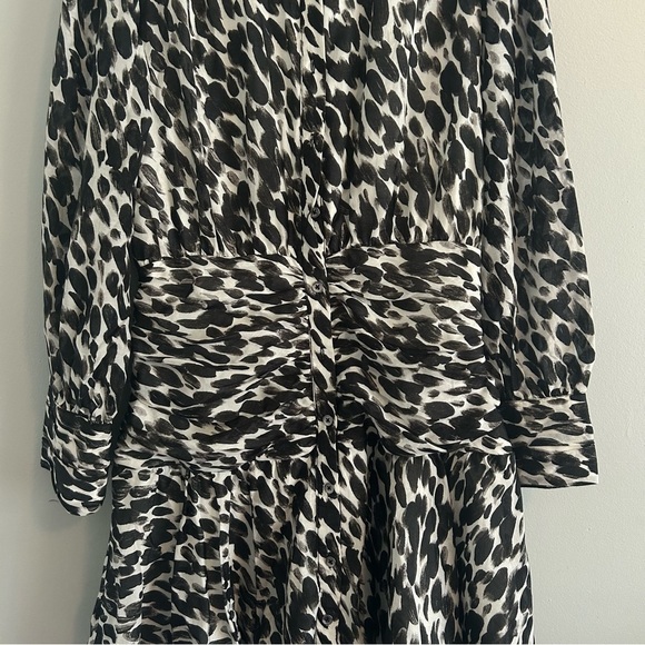 NEW NWT Maeve Semele Leopard Drop Waist Black and White Button Mini Dress - Picture 4 of 7
